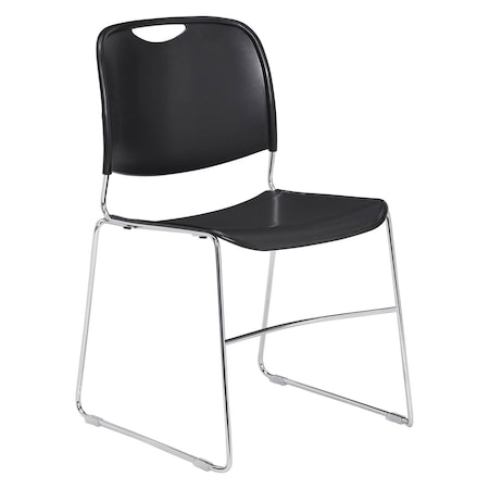 Global Industrial Plastic Stack Chair, Black B449432